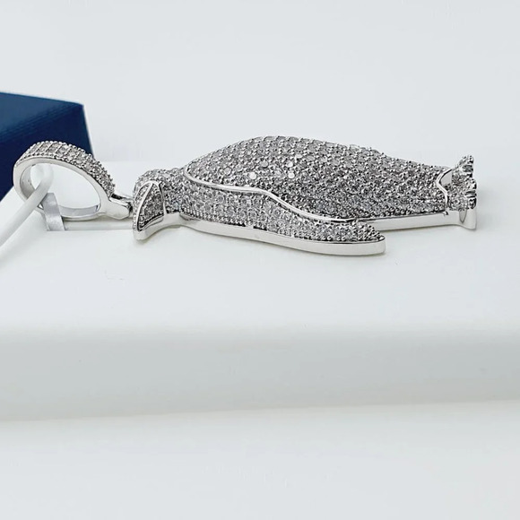 925 Sterling Silver Plated CZ Pendant, EVBRS627 - Picture 9 of 11